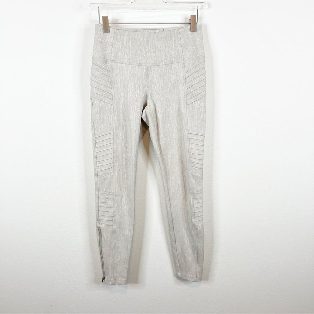 Athleta Delancey Moto High Rise Zip Ankle Leggings Women's S Biker - Picture 2 of 7